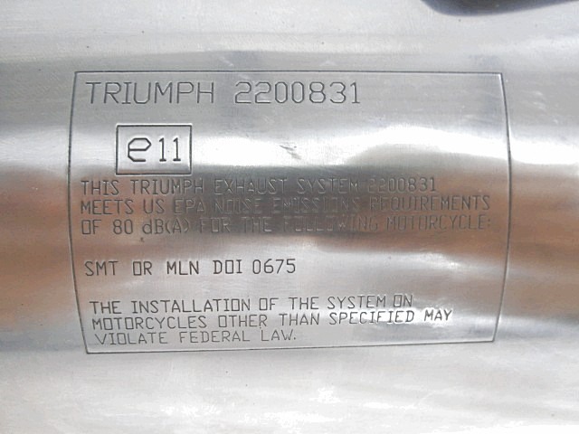 T2200831 ABGASKRÜMMER TRIUMPH 675 STREET TRIPLE ( 2007 - 2012 ) Gebrauchtteil für 2009
