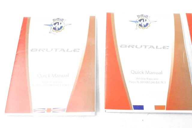 MV AGUSTA BRUTALE 1090 RR SET MANUALI VELOCI QUICK MANUALS 09 - 11 (NO ITALIANO)